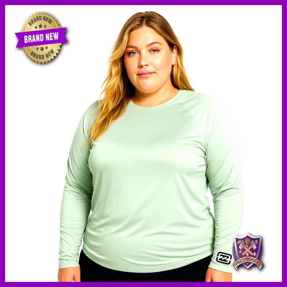 Plus Size Long Sleeve Rash Guard UPF 50+ Swim Shirt Quick Dry